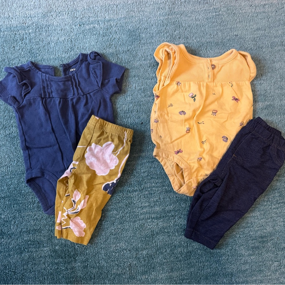 Carters Blue and Yellow Baby Outfit Set